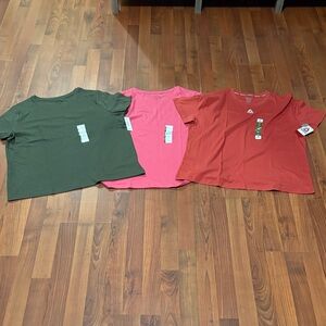 Reebok Women's Olive, Pink, and Rust Short Sleeve Tees